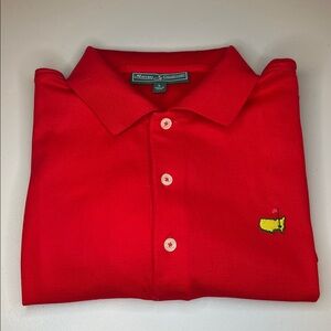 Master's Collection Embroidered Logo Pique Polo Red Size Large